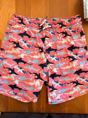 Kids Coral Shark Print Swim Trunks